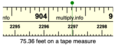 75.36 feet on a tape measure