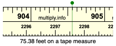 75.38 feet on a tape measure