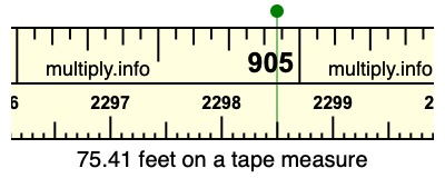 75.41 feet on a tape measure