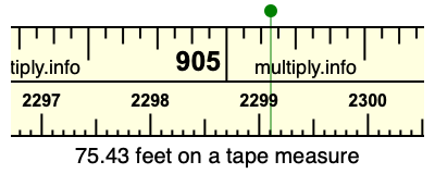 75.43 feet on a tape measure
