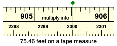 75.46 feet on a tape measure