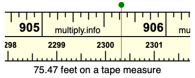75.47 feet on a tape measure