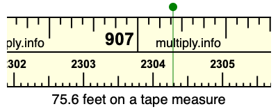 75.6 feet on a tape measure