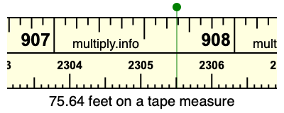 75.64 feet on a tape measure