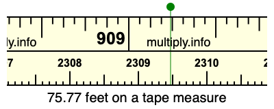 75.77 feet on a tape measure