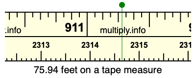 75.94 feet on a tape measure