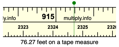 76.27 feet on a tape measure
