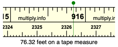 76.32 feet on a tape measure