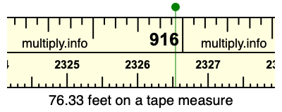76.33 feet on a tape measure