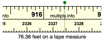 76.36 feet on a tape measure
