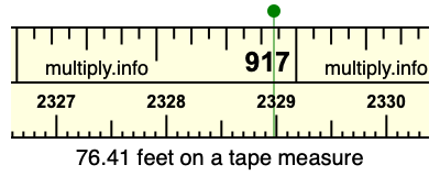 76.41 feet on a tape measure