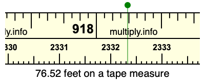 76.52 feet on a tape measure