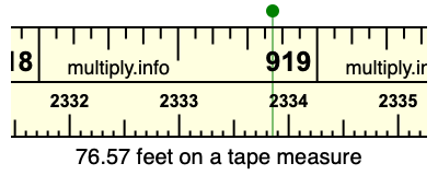 76.57 feet on a tape measure