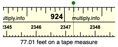 77.01 feet on a tape measure