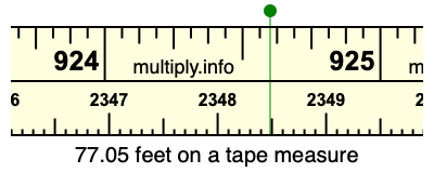 77.05 feet on a tape measure