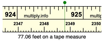 77.06 feet on a tape measure