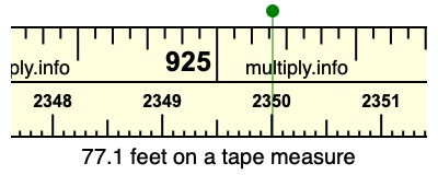 77.1 feet on a tape measure