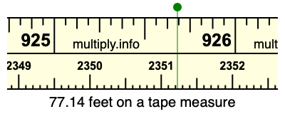 77.14 feet on a tape measure