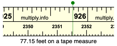 77.15 feet on a tape measure