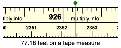 77.18 feet on a tape measure