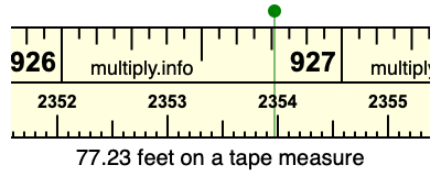 77.23 feet on a tape measure