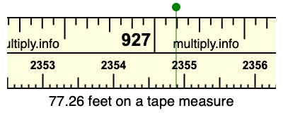 77.26 feet on a tape measure