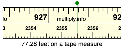 77.28 feet on a tape measure
