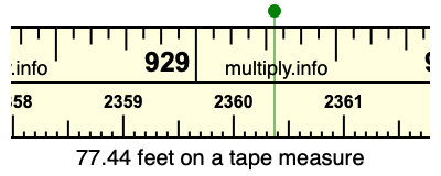 77.44 feet on a tape measure