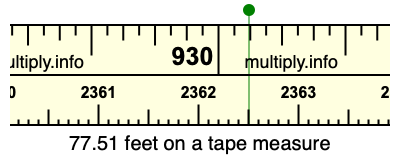 77.51 feet on a tape measure