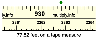 77.52 feet on a tape measure