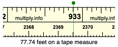 77.74 feet on a tape measure
