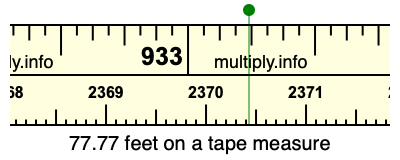 77.77 feet on a tape measure