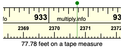 77.78 feet on a tape measure