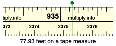77.93 feet on a tape measure