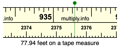 77.94 feet on a tape measure