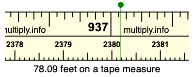 78.09 feet on a tape measure