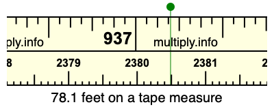 78.1 feet on a tape measure