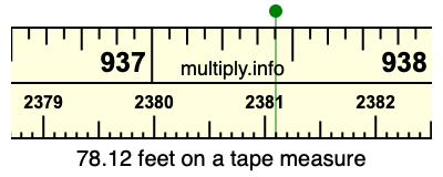 78.12 feet on a tape measure
