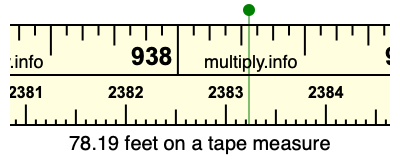 78.19 feet on a tape measure