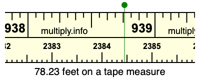 78.23 feet on a tape measure