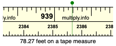 78.27 feet on a tape measure