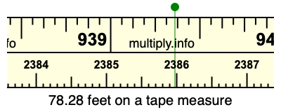 78.28 feet on a tape measure