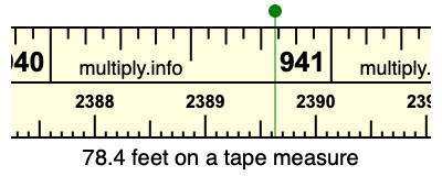 78.4 feet on a tape measure