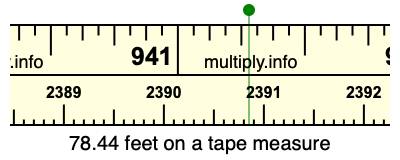 78.44 feet on a tape measure