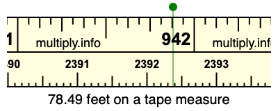 78.49 feet on a tape measure
