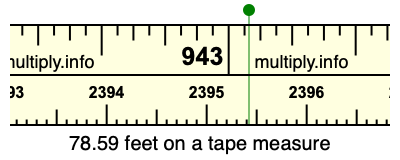 78.59 feet on a tape measure