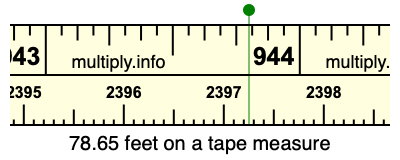 78.65 feet on a tape measure