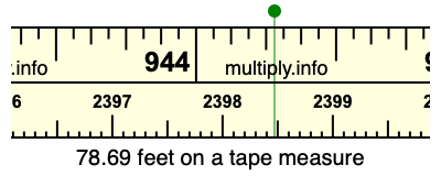 78.69 feet on a tape measure