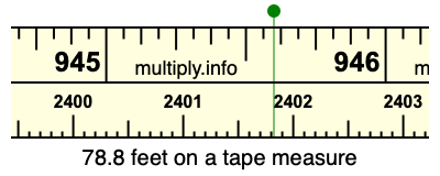 78.8 feet on a tape measure