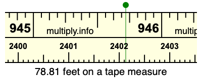78.81 feet on a tape measure